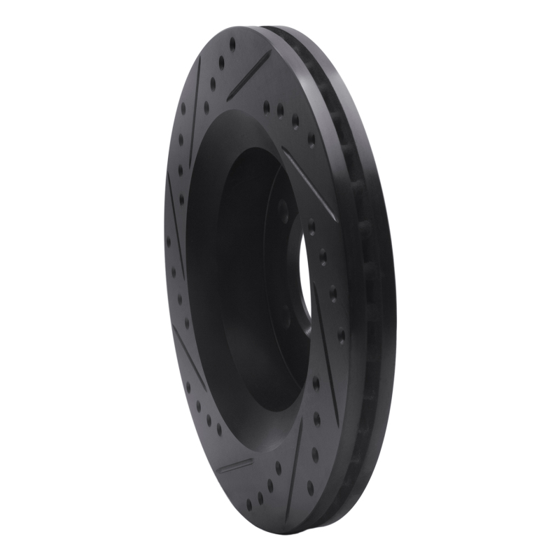 Chrysler 300M Brake Rotor (1) - Front Right - R1 Concepts - Drilled & Slotted - Black - `99-`04